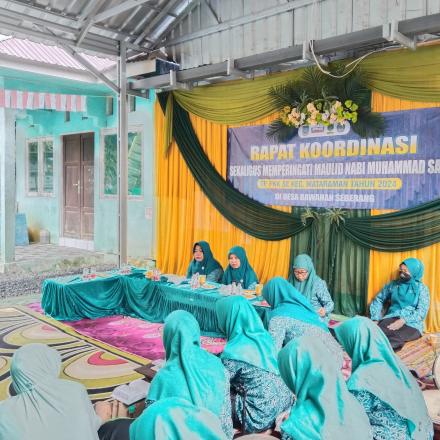 Rapat Kordinasi Sekaligus Peringatan Maulid TP.PKK Se Kecamatan Mataraman Di Desa Bawahan Seberang